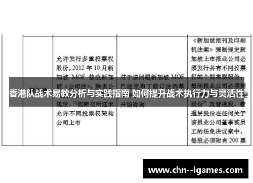 香港队战术易教分析与实践指南 如何提升战术执行力与灵活性 香港队战术易教分析与实践指南 如何提升战术执行力与灵活性